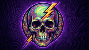 Psychedelic Skull Lightning