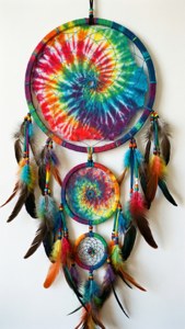Psychedelic Tie-Dye Dream Catcher