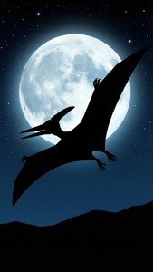 Pterodactyl Moon Silhouette