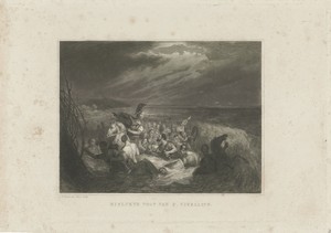 Publius Vitellius door vloed overvallen