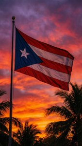 Puerto Rican Flag Sunset