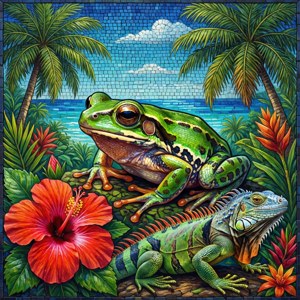 Puerto Rico Wildlife Mosaic