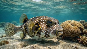 Puffer Fish and Coral
