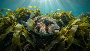 Puffer in Kelp Forest