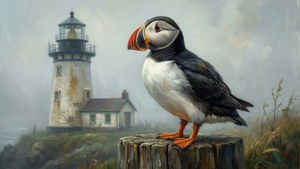 Puffin and Lighthouse