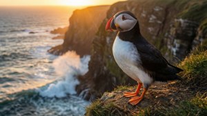 Puffin at Sunset