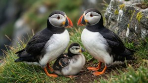 Puffin Family Nest