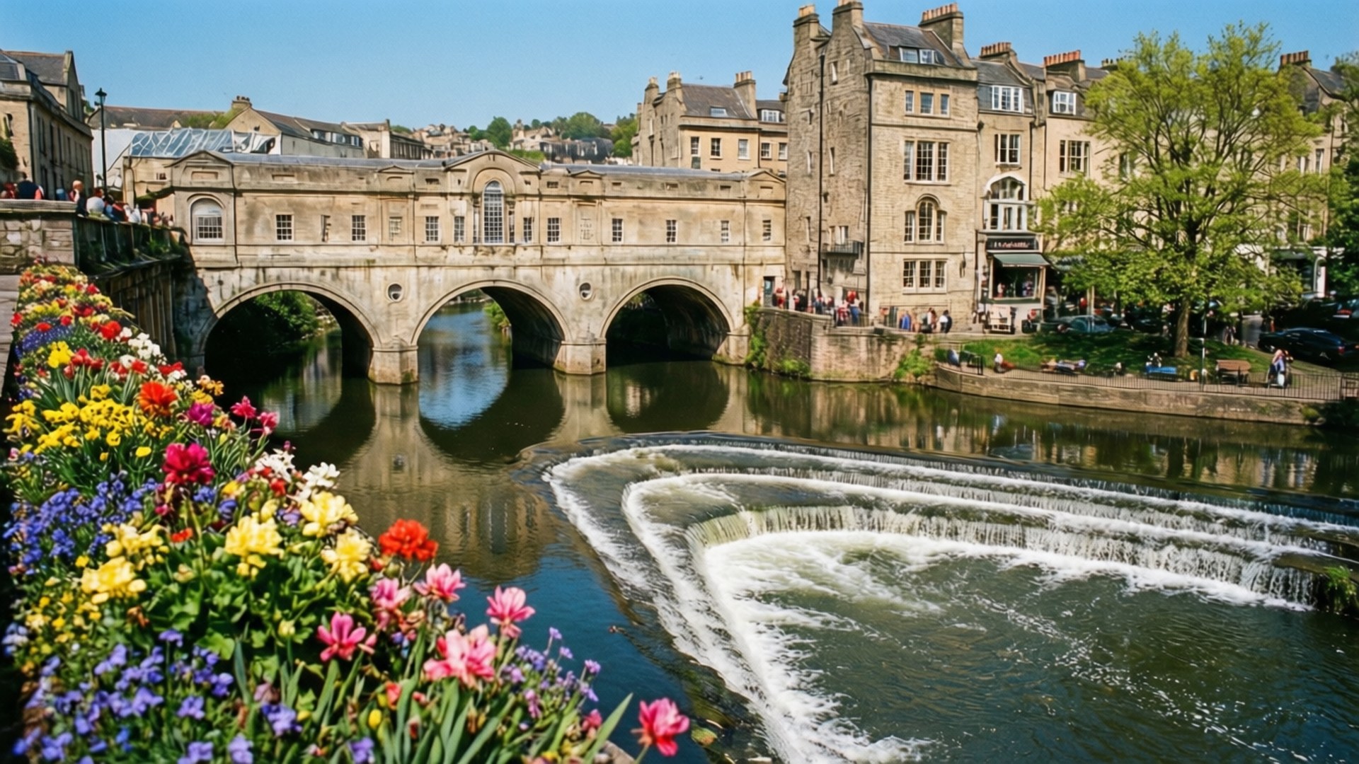 Pulteney Bridge Spring by Wallpapers.art Studio