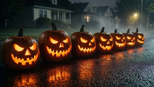 Pumpkin Heads on Street