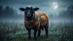 Pumpkin Sheep in Fog