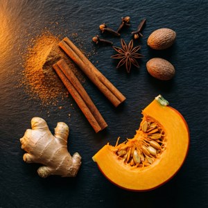 Pumpkin Spice Ingredients Flatlay