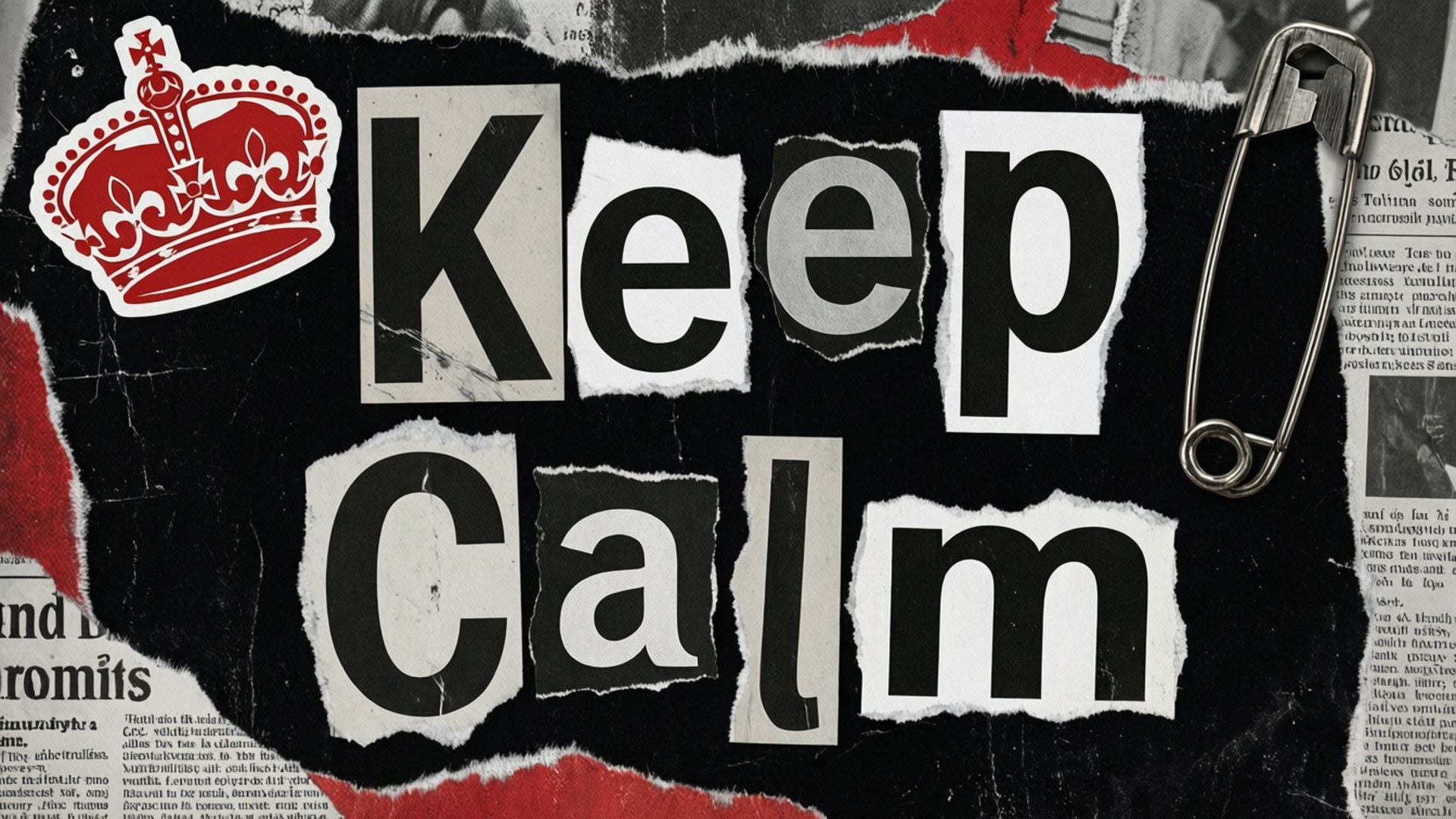 Punk Collage Keep Calm by Wallpapers.art Studio
