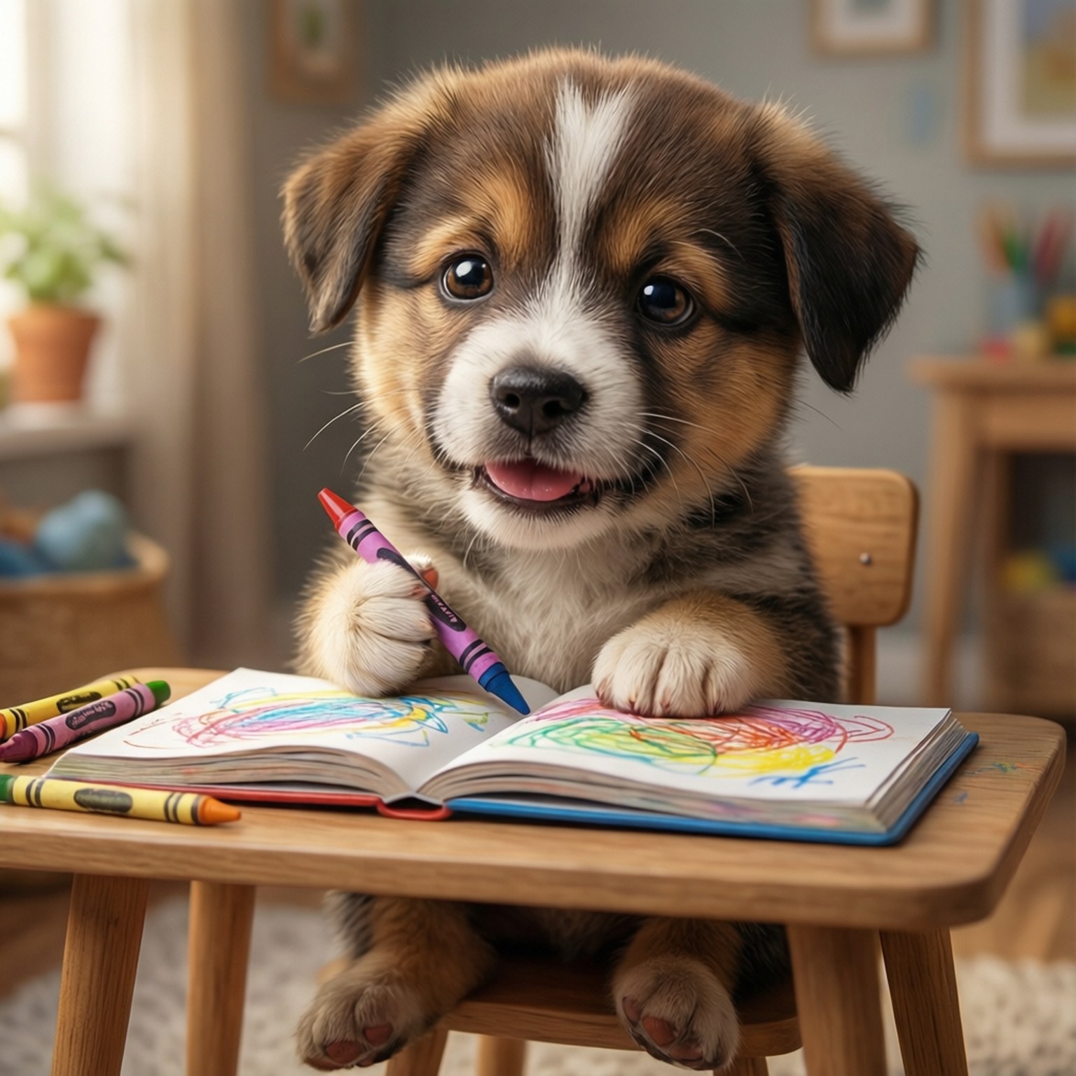 Puppy Coloring Time by Wallpapers.art Studio