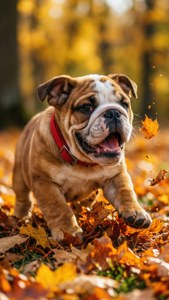 Puppy in Autumn Leaves