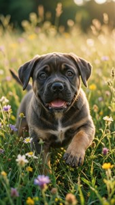 Puppy in Wildflowers