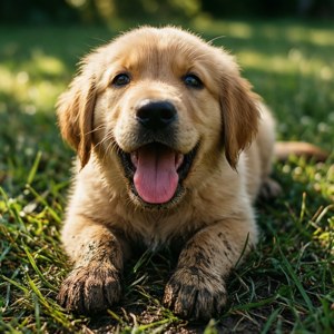 Puppy's Joyful Exhaustion