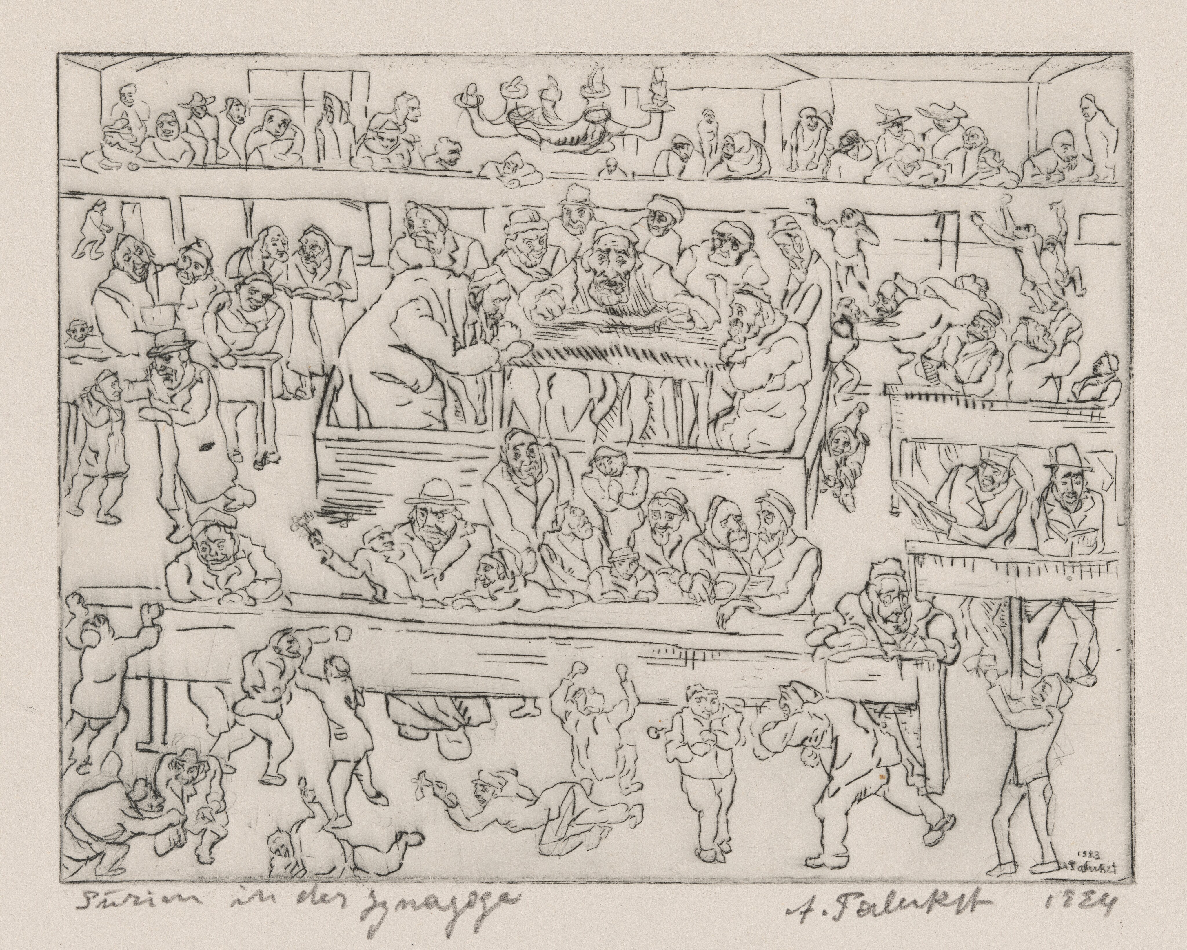 Purim in der Synagoge by Abraham Palukst