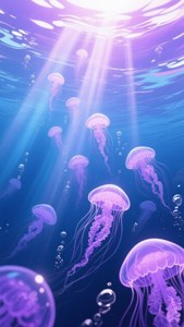 Purple Jellyfish Ascending