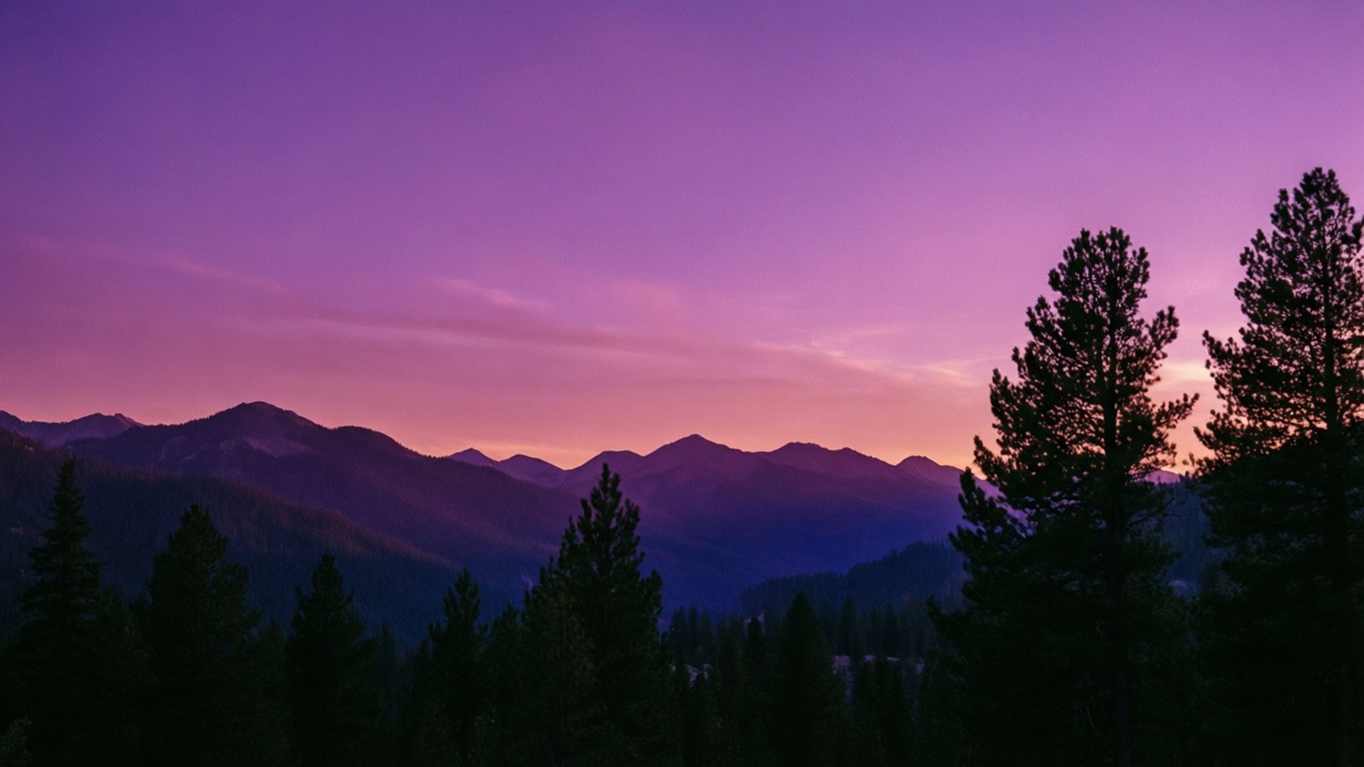 Purple Mountain Sunset by Wallpapers.art Studio