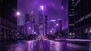 Purple Neon Cityscape
