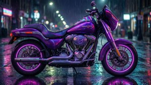 Purple Neon Motorcycle