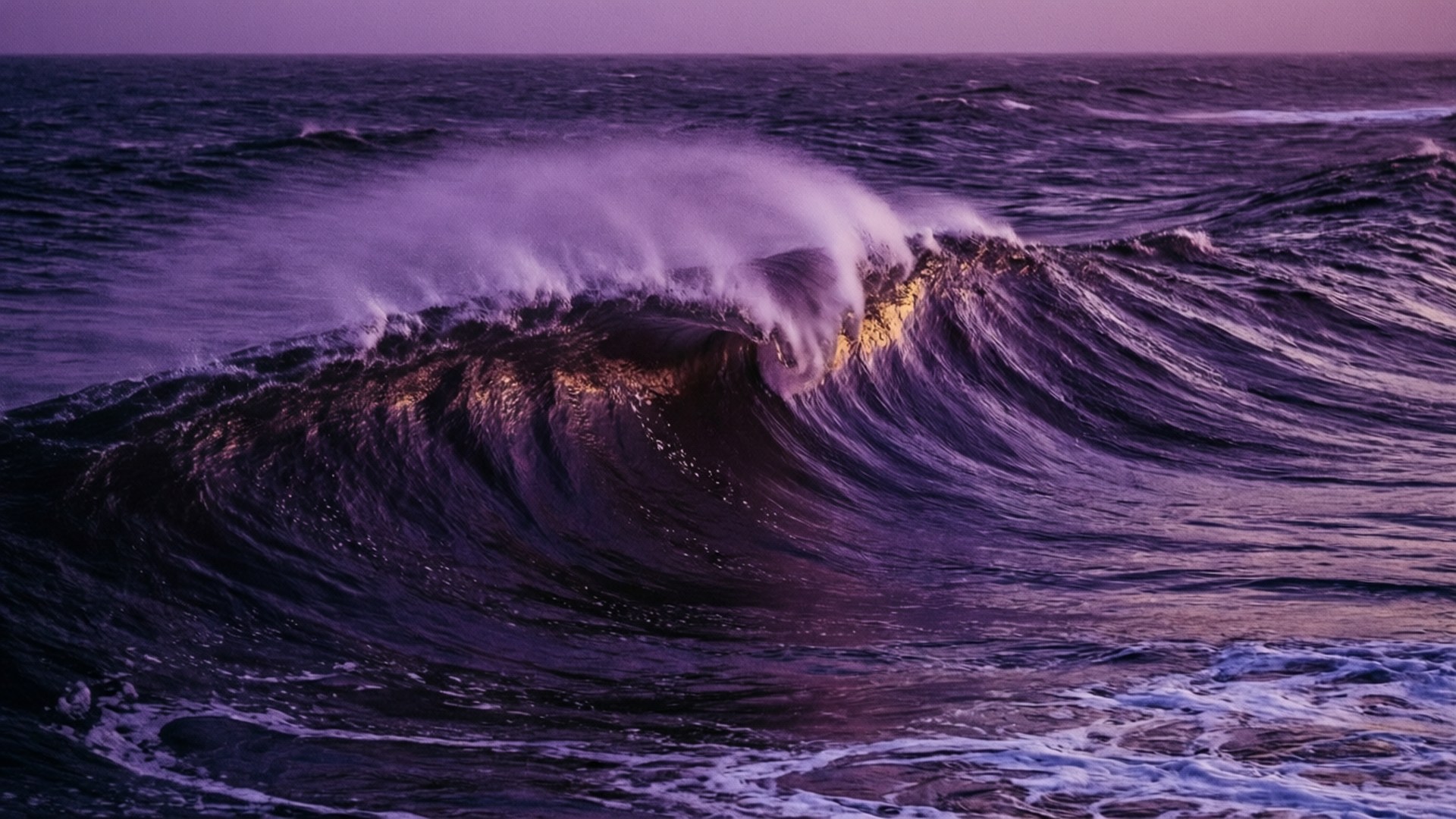 Purple Ocean Wave by Wallpapers.art Studio