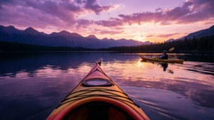 Purple Sunset Kayak Dream