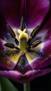 Purple Tulip Stamen Detail
