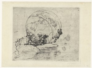 Putti met wereldbol en dierenriem