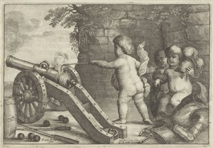 Putti schieten kanon af: Het element Vuur