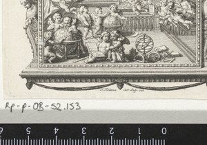 Putti spelen met attributen van de kunsten en wetenschap