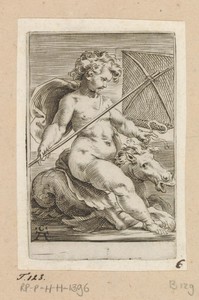 Putto op een zeepaard