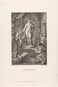 Pygmalion toont het standbeeld aan zijn vrienden