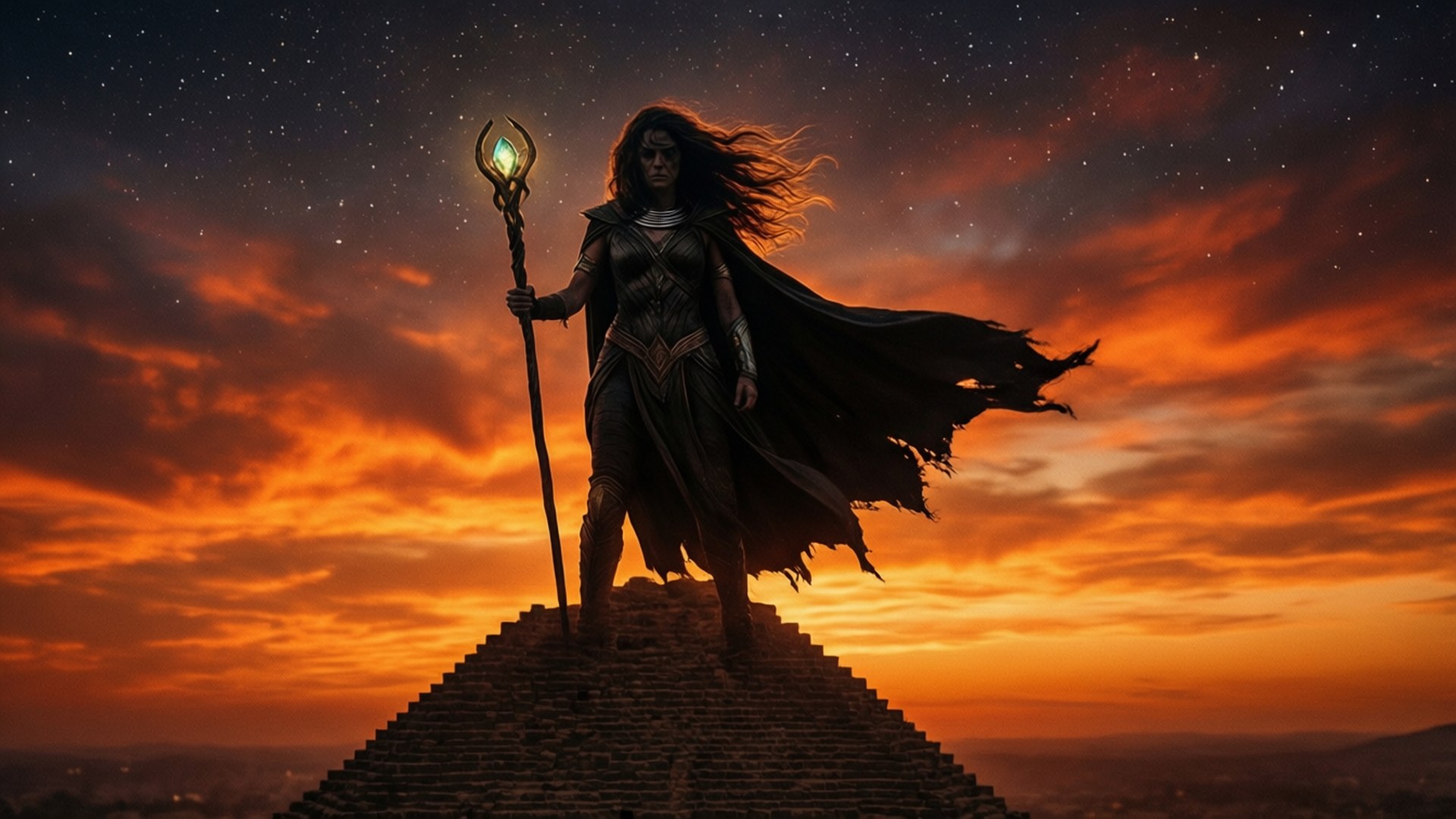 Pyramid at Dusk by Wallpapers.art Studio