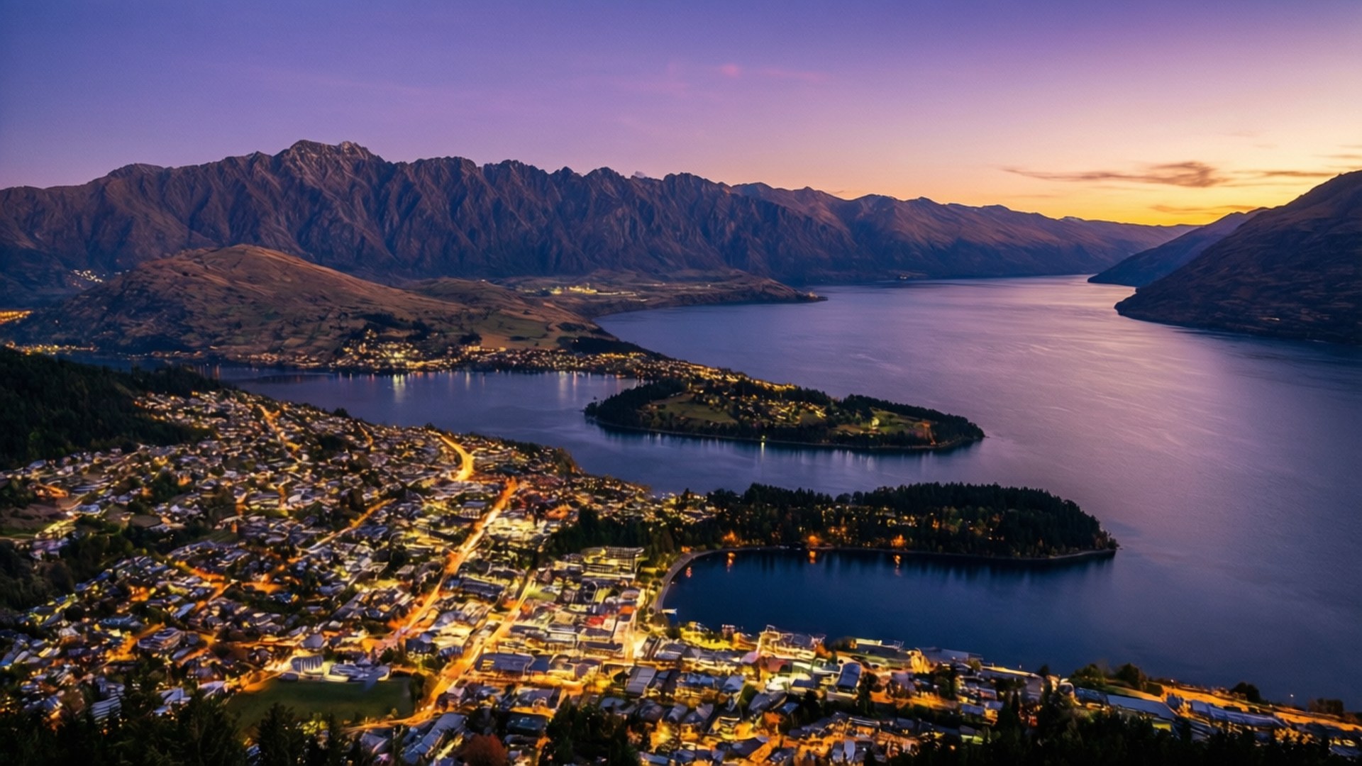 Queenstown Dusk by Wallpapers.art Studio
