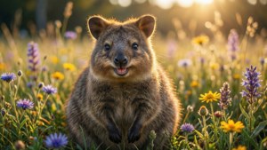 Quokka in Wildflowers