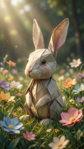 Rabbit in Flower Field