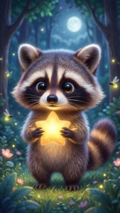 Raccoon with a Star
