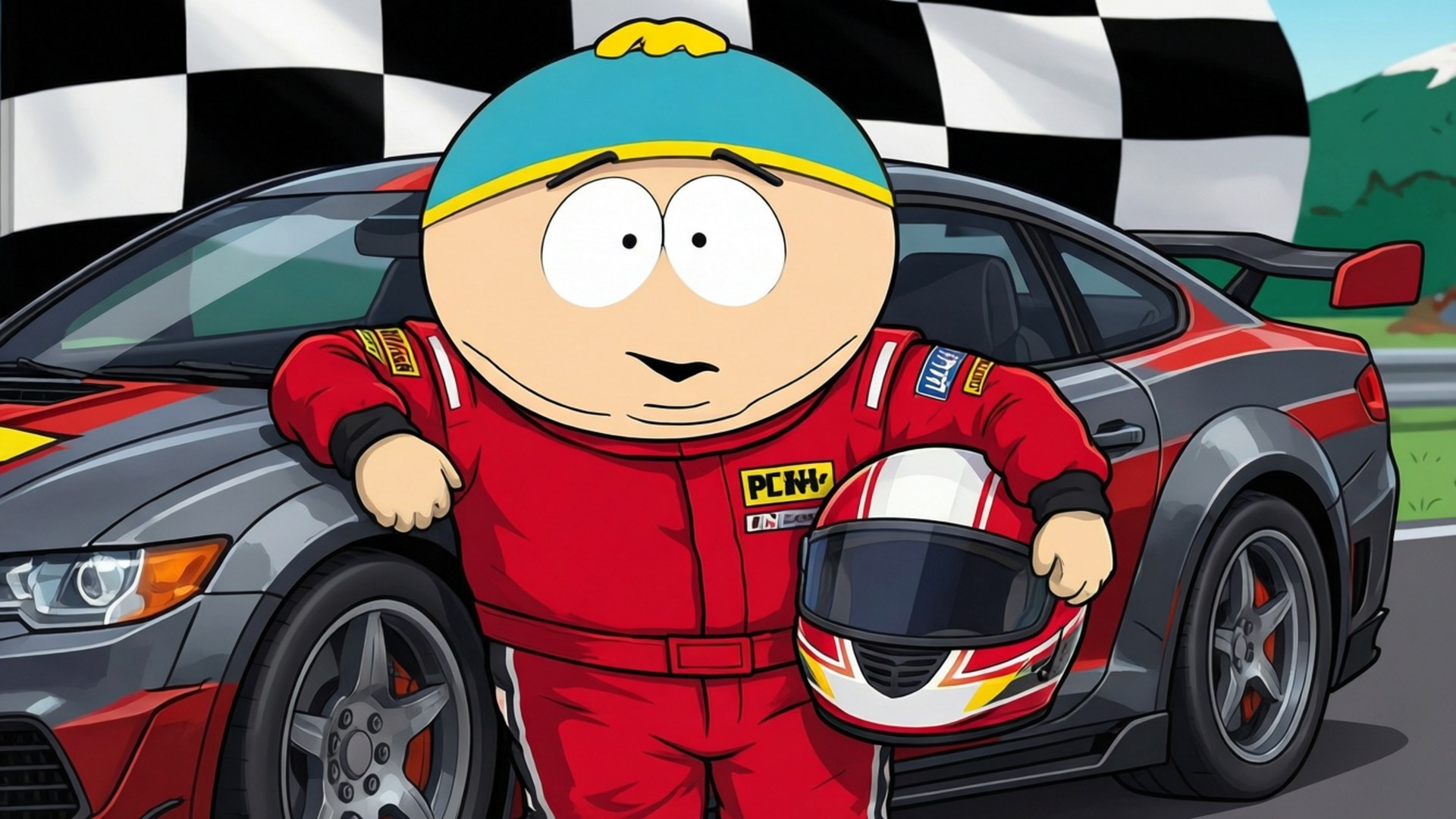 Racer Cartman Victory by Wallpapers.art Studio
