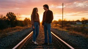 Railroad Sunset Romance