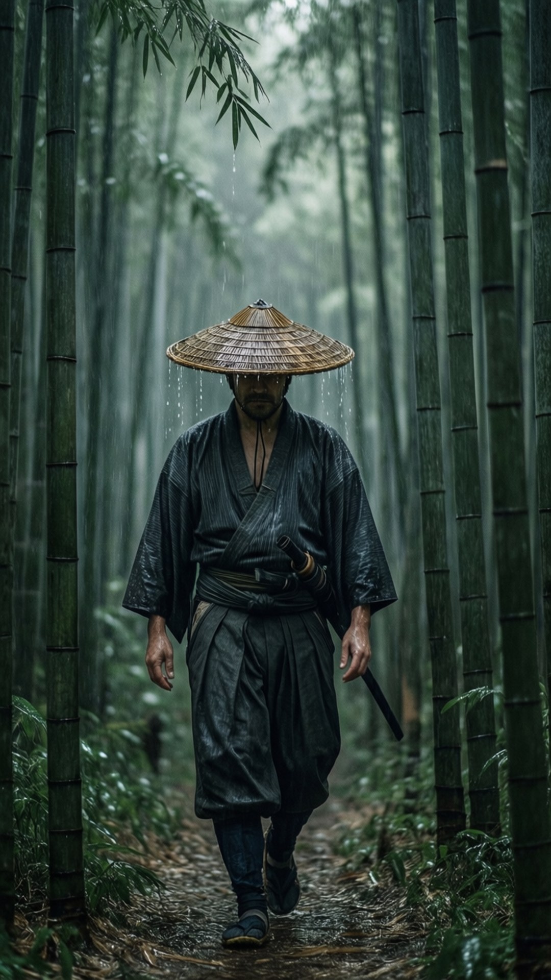 Rain in Bamboo Forest by Wallpapers.art Studio