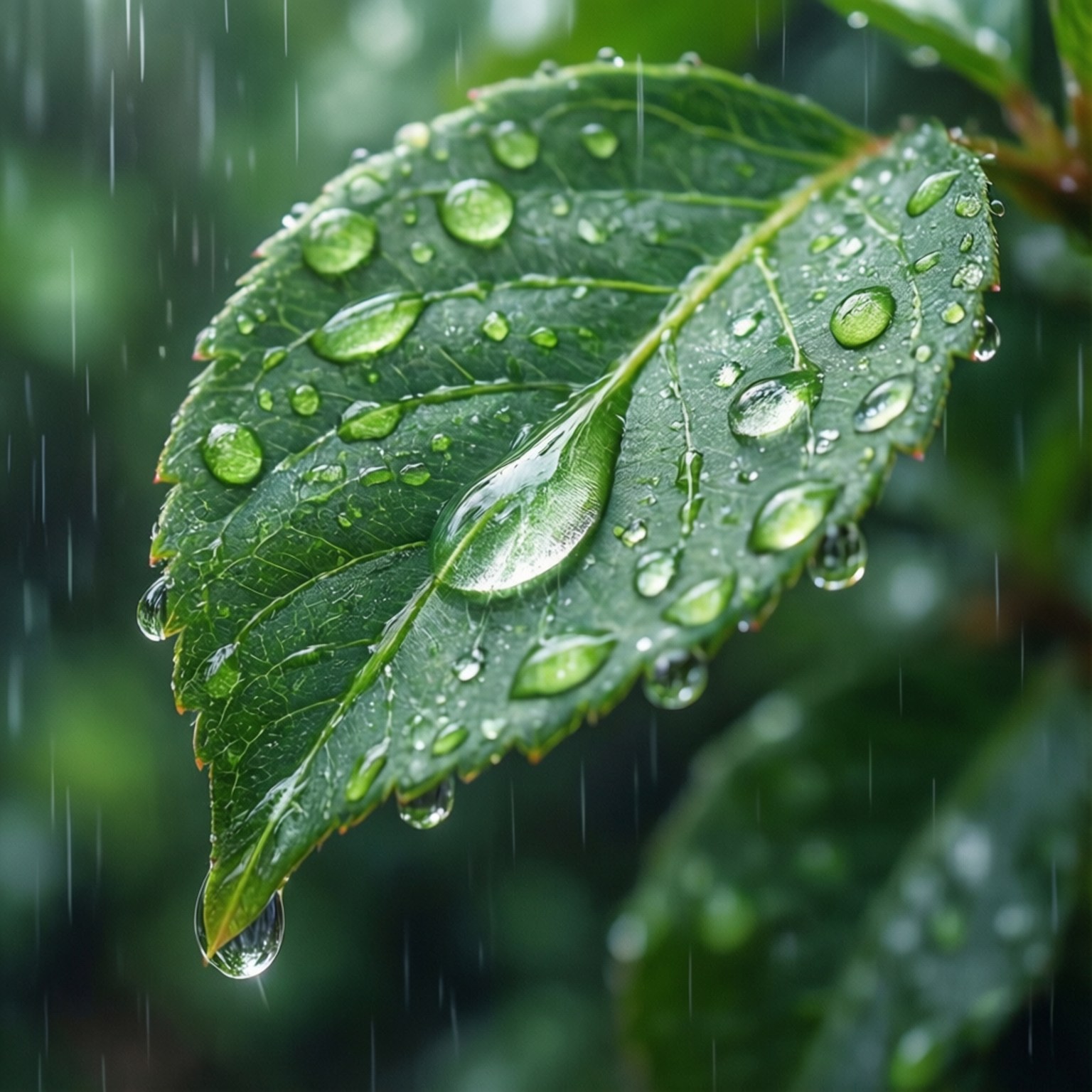 Rain on a Leaf by Wallpapers.art Studio