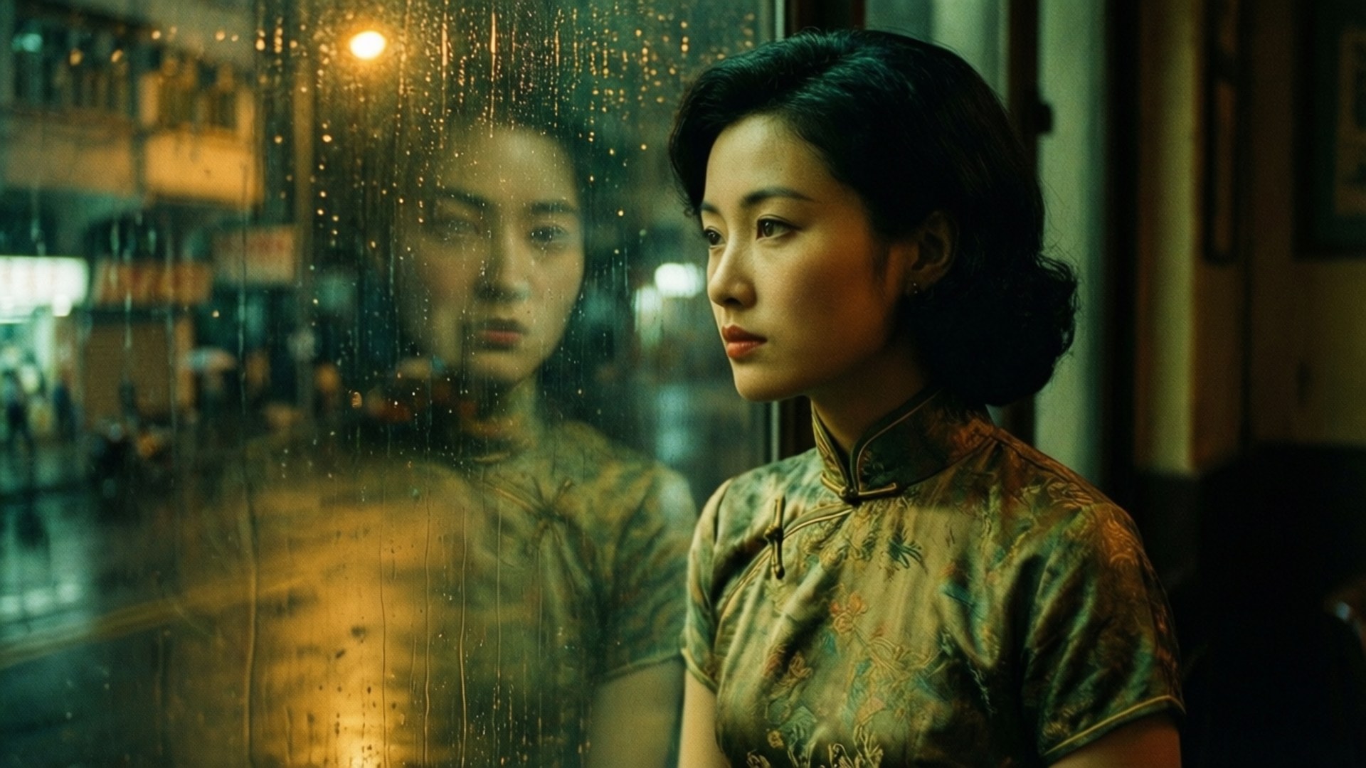 Rain Window Reflection by Wallpapers.art Studio