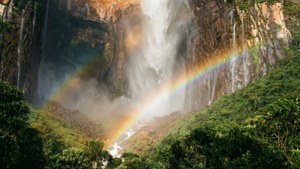 Rainbow at Angel Falls Base