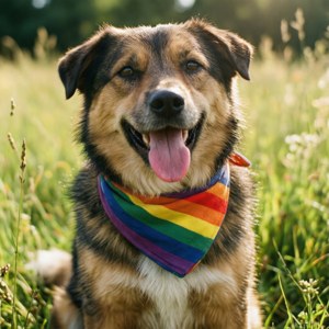 Rainbow Bandana Dog