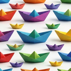Rainbow Boats Pattern