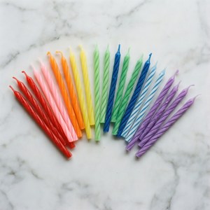 Rainbow Candles Flat Lay