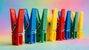 Rainbow Clothespins Row