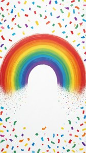 Rainbow Confetti Half Circle
