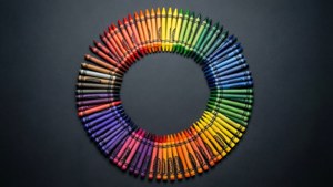 Rainbow Crayon Circle